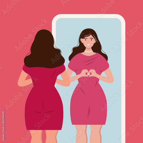 Self love, health, beauty and wellness concept. Vector illustration