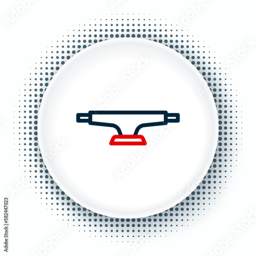 Line Skateboard wheel icon isolated on white background. Skateboard suspension. Skate wheel. Colorful outline concept. Vector