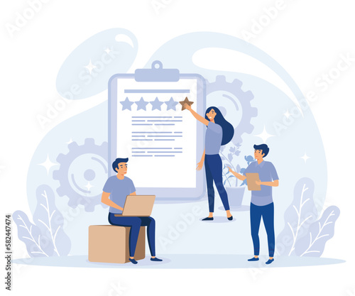 Employee performance concept. Quality work, accountability and discipline, experienced worker. flat vector modern illustration 