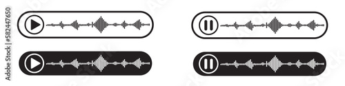 Voice sound vector icon. Sound line wave of sound message. On a white background.EPS 10