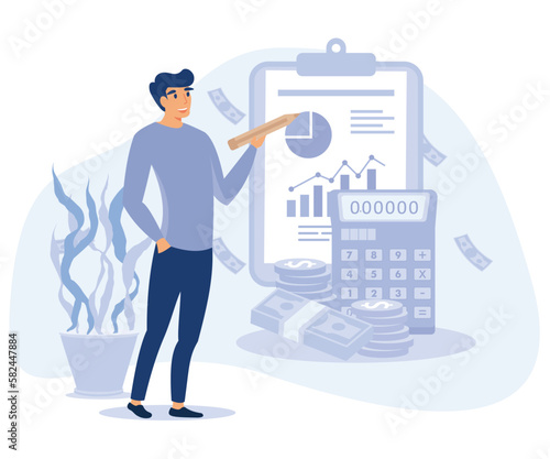 Business finance concept. Audit service, enterprise accounting. flat vector modern illustration 