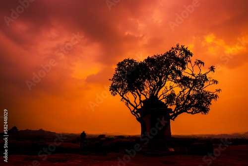 Sunset at Hemakuta Hill in Hampi  Karnataka  India