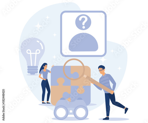 Detective agency concept. Searching evidences. flat vector modern illustration 