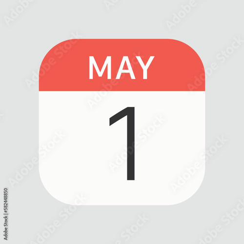 May 1 icon isolated on background. Calendar symbol modern, simple, vector, icon for website design, mobile app, ui. Vector Illustration