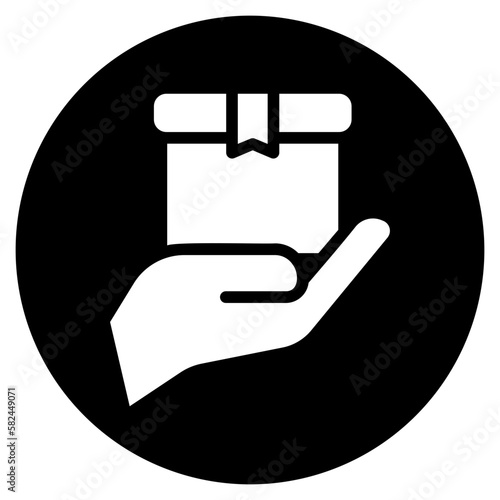 delivery box glyph icon