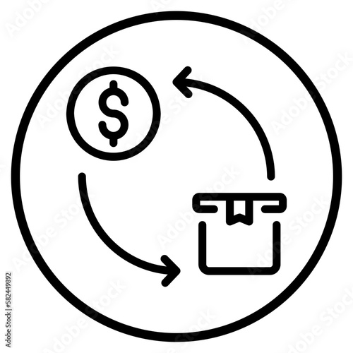 cash on delivery line icon