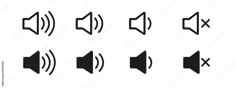 Speaker icon set. volume icon vector. loudspeaker icon vector. sound symbol. Speaker icon set. volume icon vector. loudspeaker icon vector. sound symbol.