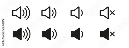 Speaker icon set. volume icon vector. loudspeaker icon vector. sound symbol.