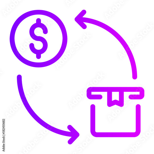 cash on delivery gradient icon