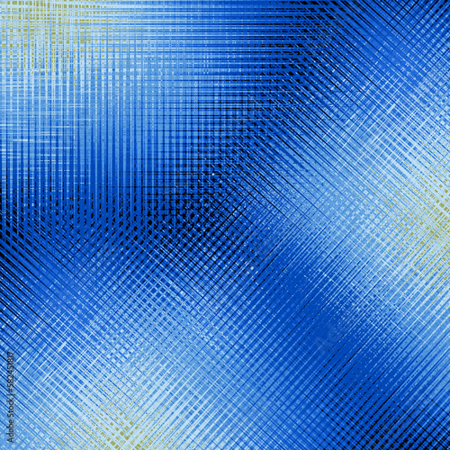 A blue and yellow background with white circles and lines.