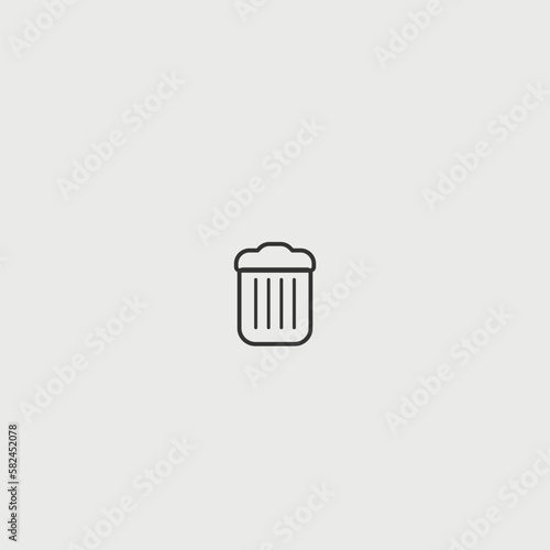 Trashcan vector icon illustrator sign