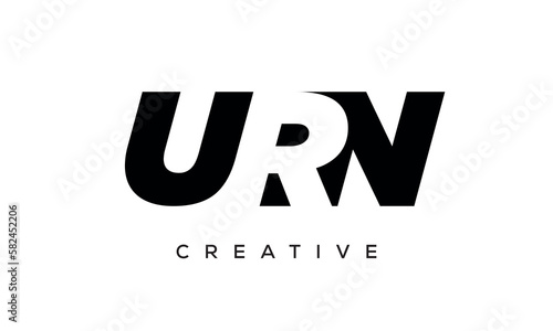 URN letters negative space logo design. creative typography monogram vector 
