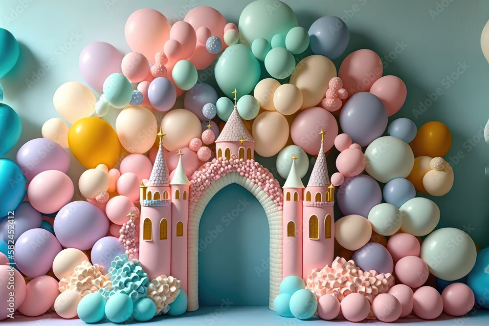 Enchanted Birthday. dreamy and magical birthday. Generative Ai Stock