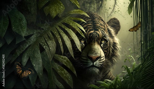 wild animal living in the jungle, generative ai © GERARD