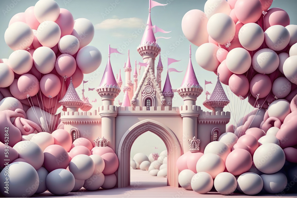 Enchanted Birthday. dreamy and magical birthday. Generative Ai Stock