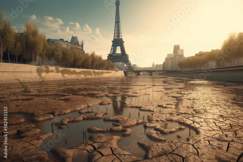 Paris in Drought: Effects of Global Warming. generative ai