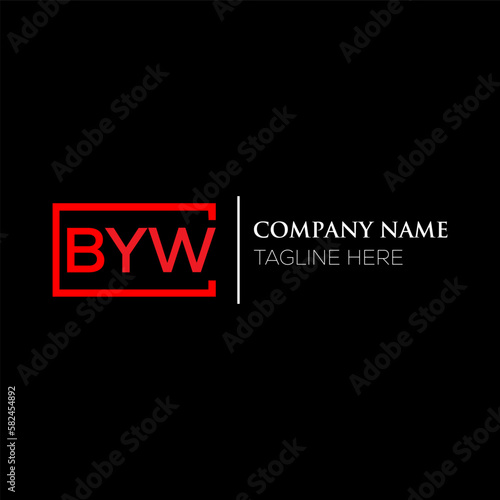 BYW letter logo design on black background. BYW creative initials letter logo concept. BYW letter design. BYW letter design on black background. BYW logo vector.
 photo