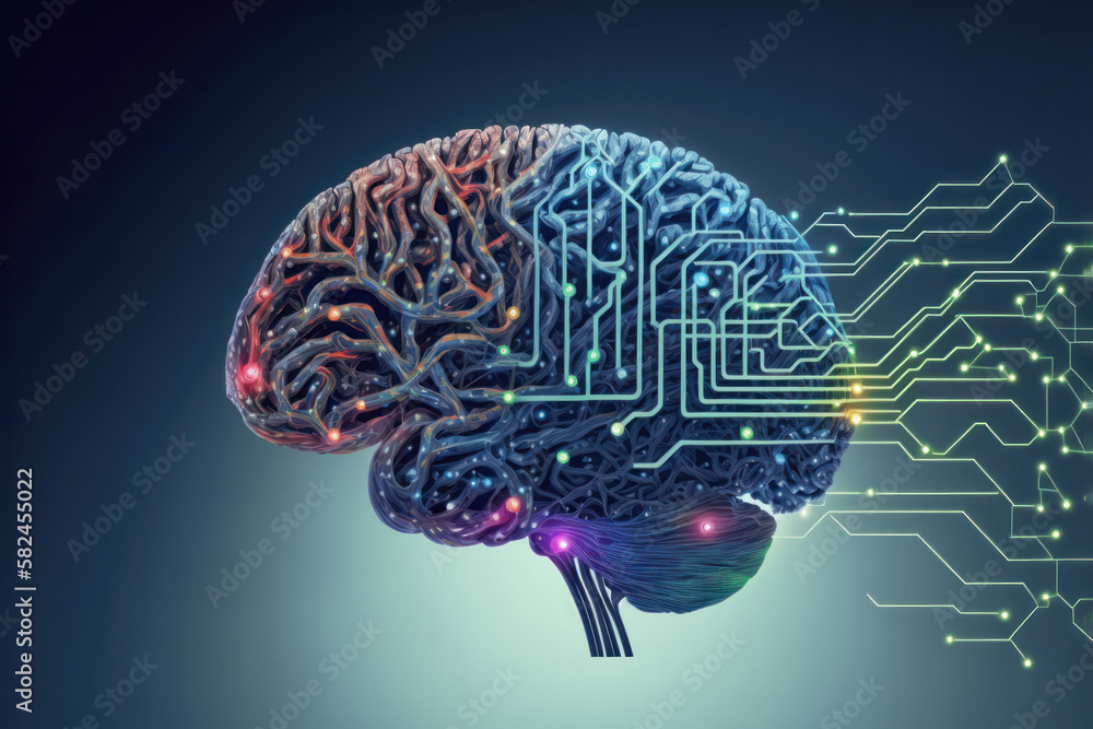 The Wired Brain: Illustration of the Future of Artificial Intelligence. Generative Ai The Wired Brain: Illustration of the Future of Artificial Intelligence. Generative Ai