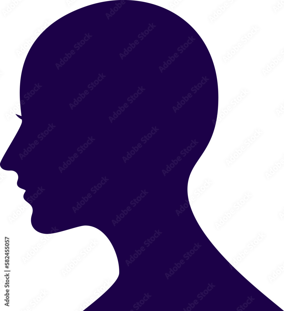 Young Woman Profile. Girl silhouette face. Elegant logo.