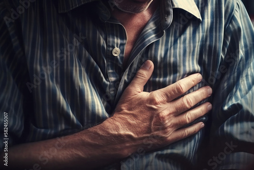 People in Pain from Heart Attack. Generative Ai