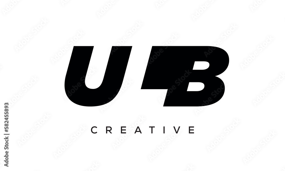 ULB letters negative space logo design. creative typography monogram vector	