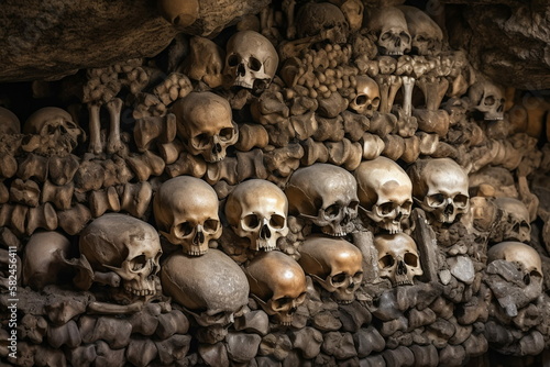 wall of skulls and bones