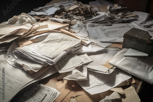 scattered papers and documents photo