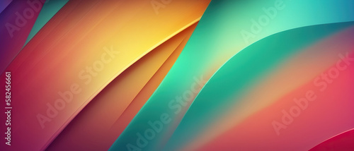 Abstract colorful background with lines and waves, abstract banner with summer colors. Generative AI