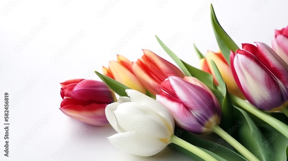 Spring Tulips on the white background Spring Tulips on the white background