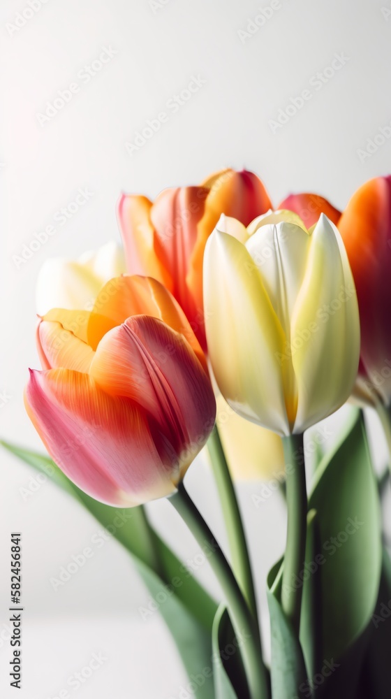 Spring Tulips on the light background Spring Tulips on the light background