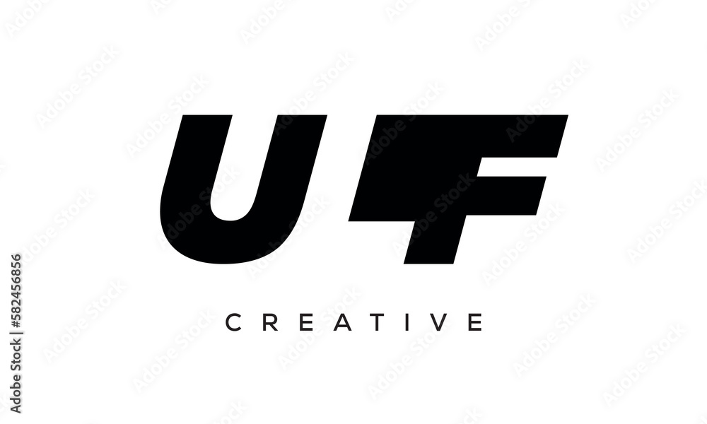 ULF letters negative space logo design. creative typography monogram vector	