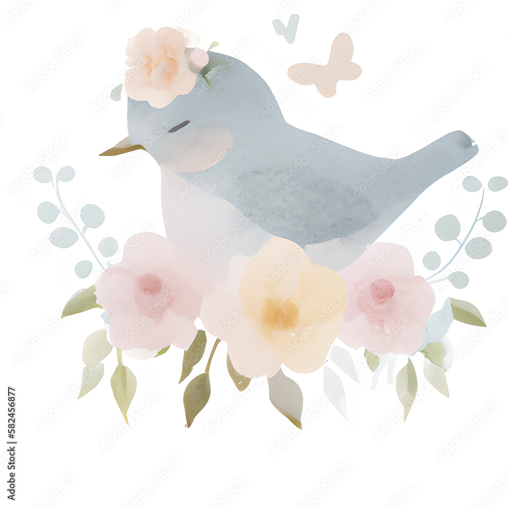 bird and flowers cute bird and flowers cute