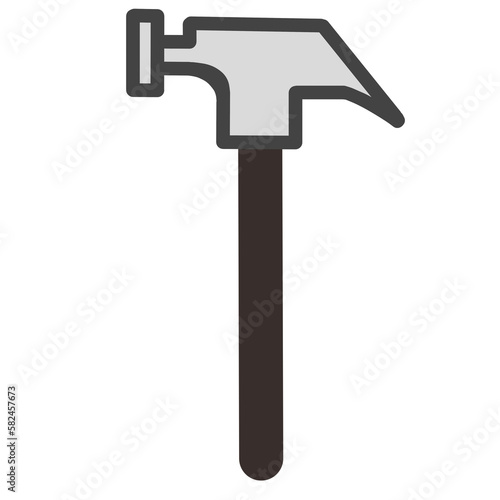Hammer, Hand drawing cartoon PNG illustration.