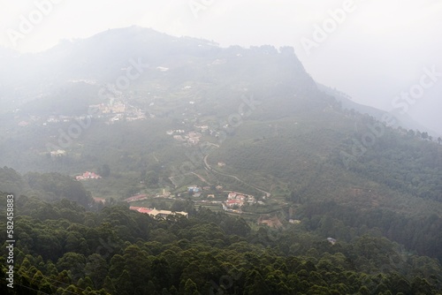 Misty view at Coakers Walk , Kodaikanal, Tamil Nadu, India photo