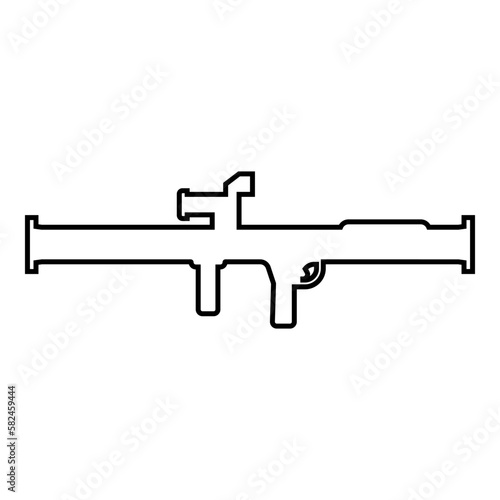 Store grenade launcher bazooka gun rocket system contour outline line icon black color vector illustration image thin flat style