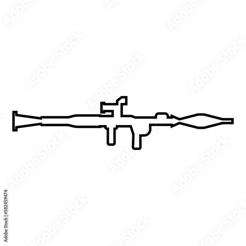 Grenade launcher military weapon army contour outline line icon black color vector illustration image thin flat style
