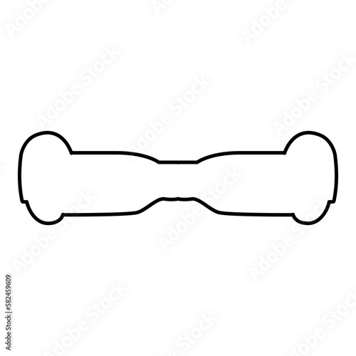 Gyro board scooter hoverboard two wheel electric self balancing eco contour outline line icon black color vector illustration image thin flat style