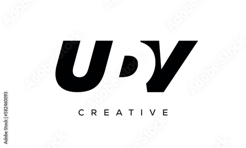 UDV letters negative space logo design. creative typography monogram vector 