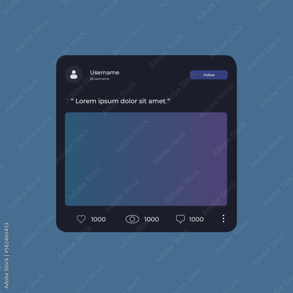 Vector Illustration content post display for mobile app Vector Illustration content post display for mobile app