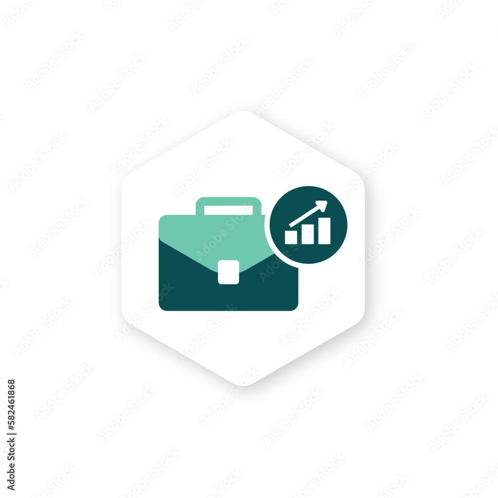 Arrow and Briefcase Icon. Career Growth and Advancement vector icon. Arrow and Briefcase Icon. Career Growth and Advancement vector icon.