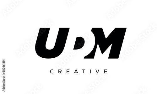 UDM letters negative space logo design. creative typography monogram vector 