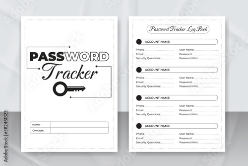 Password Tracker Logbook for KDP interior. Password Tracker Logbook template design for KDP Interior template