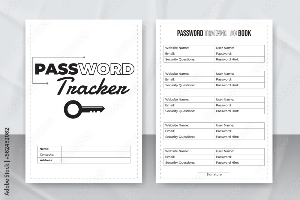 Password tracker logbook for KDP interior journal. Website security information log book. Website information and password tracker journal Password tracker logbook for KDP interior journal. Website security information log book. Website information and password tracker journal