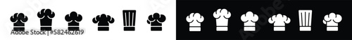 Chef hat icon set. Restaurant sign and symbol. A chef's hat icon collection in flat style. Vector illustration