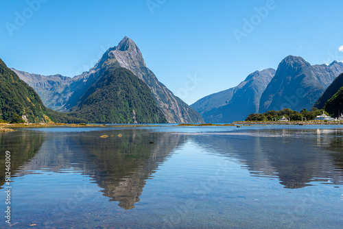 views of fiordland national park in new zealand