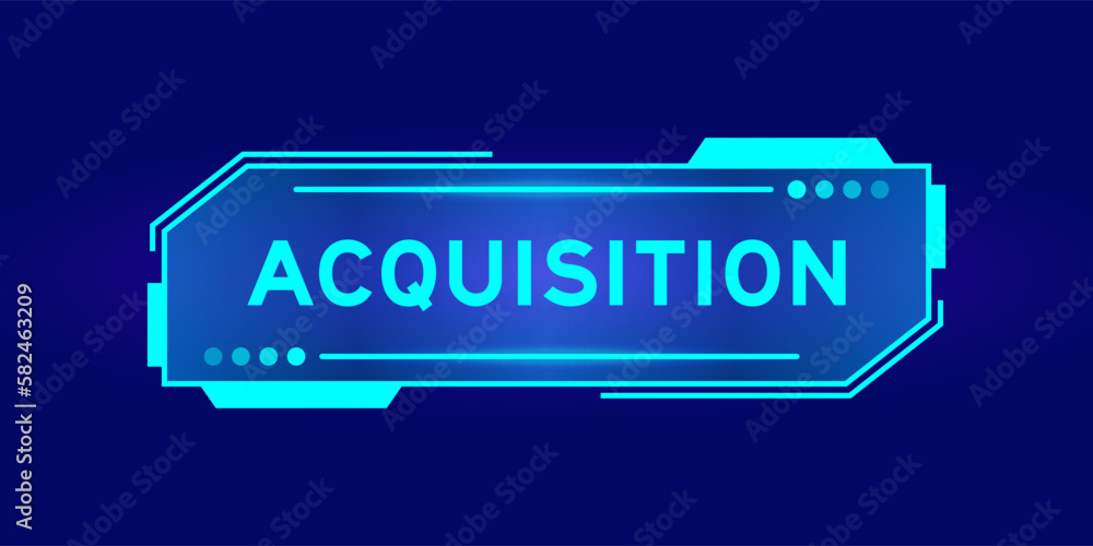 Futuristic hud banner that have word acquisition on user interface screen on blue background Futuristic hud banner that have word acquisition on user interface screen on blue background