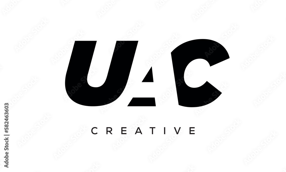 UAC letters negative space logo design. creative typography monogram vector UAC letters negative space logo design. creative typography monogram vector