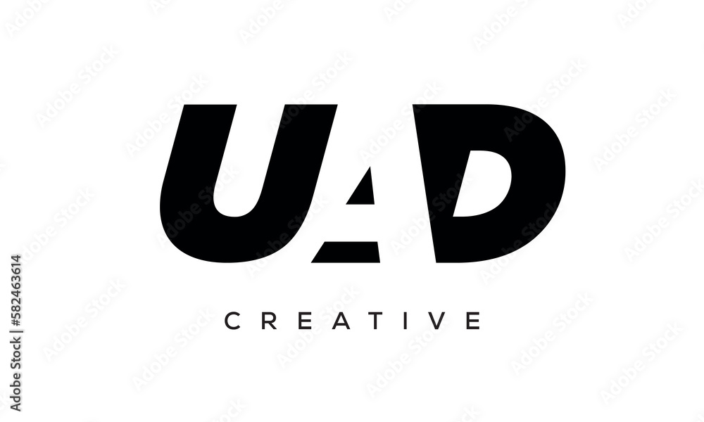 UAD letters negative space logo design. creative typography monogram vector UAD letters negative space logo design. creative typography monogram vector