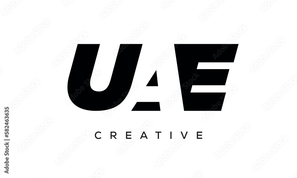 UAE letters negative space logo design. creative typography monogram vector	