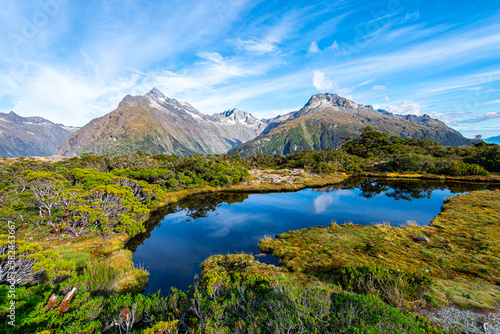 views of fiordland national park in new zealand photo